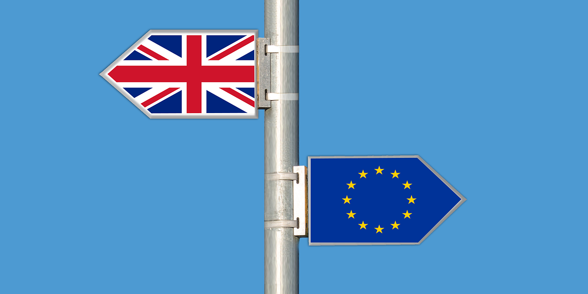 Europe UK signpost